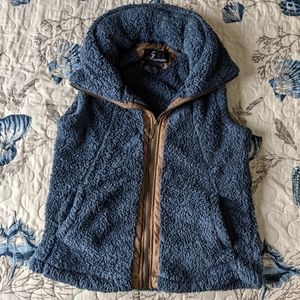 Fluffy blue vest